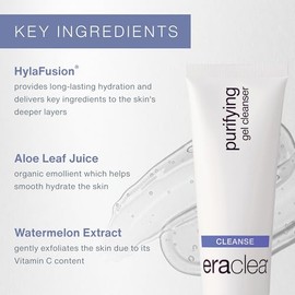 eraclea Limpiador de gel purificador, lavado facial hidratante para el cuidado de la piel con ácido hialurónico, extracto de aloe y sandía, limpiador 