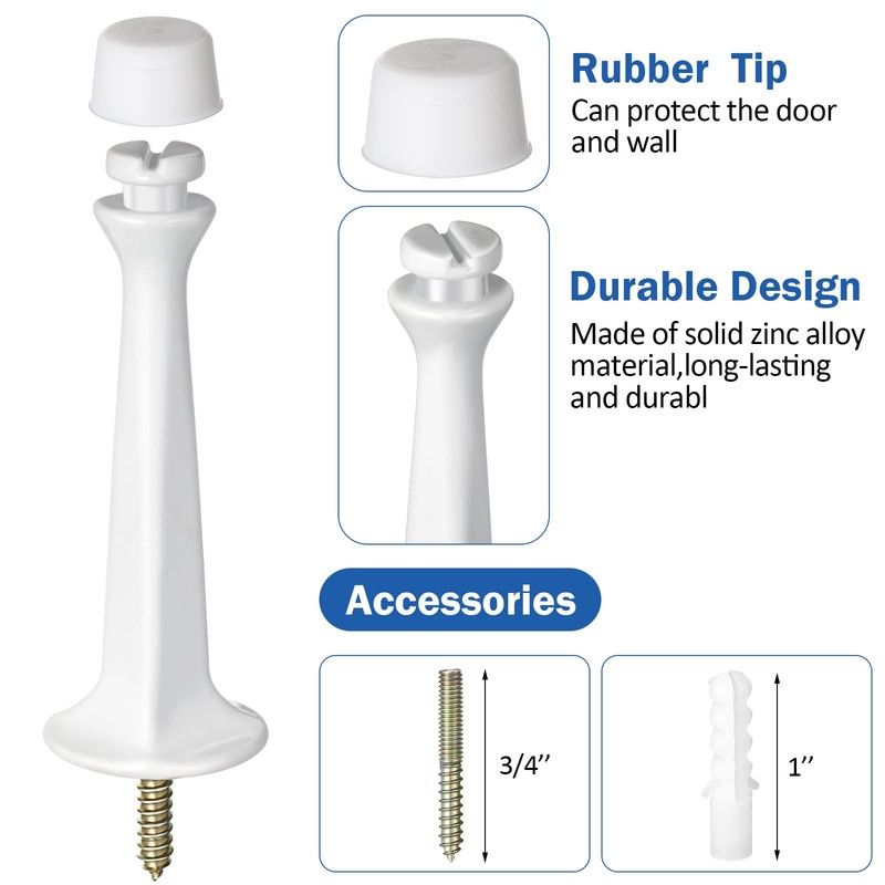 24 Pack Door Stop Heavy Duty Solid Rigid Door Stoppers