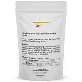 100% Natural Henna Powder Pure Lawsonia Inermis For Hair Dye and Color | No Gluten | No Parabens | No Fillers | No Sulfates | No PPD or Any Chemicals for Healthy Hair Care 0.50 LBS 227 GMS