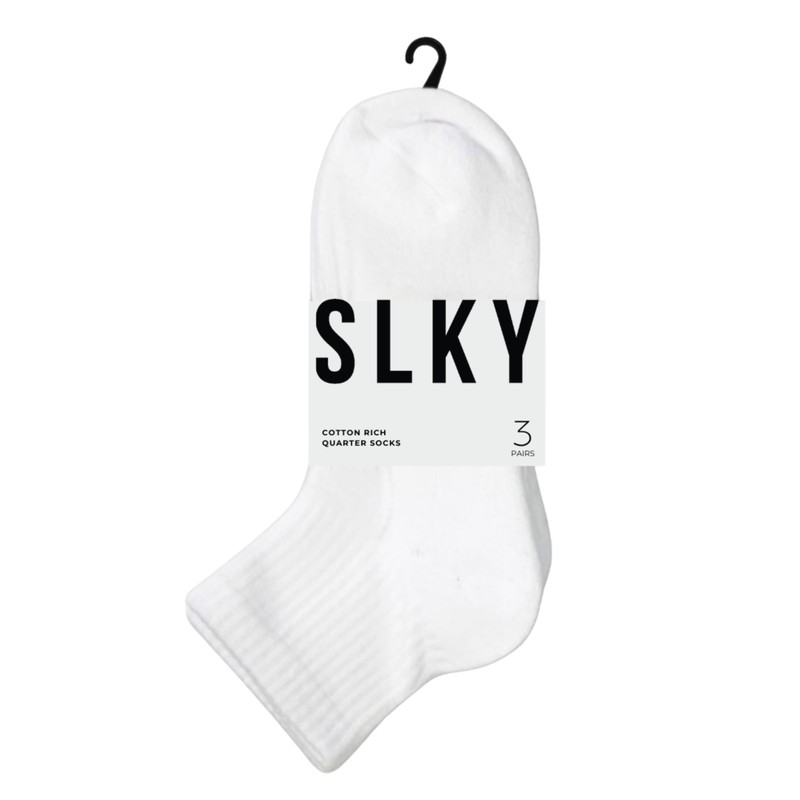 SLKY 3 Pairs Womens Quarter Ankle Cotton Socks - 3x