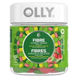 OLLY OLLY Fiber Gummy Rings, 5g Prebiotic Fibre, FOS (Fructo-oligosaccharides), Digestive Support, Berry Melon 50ct