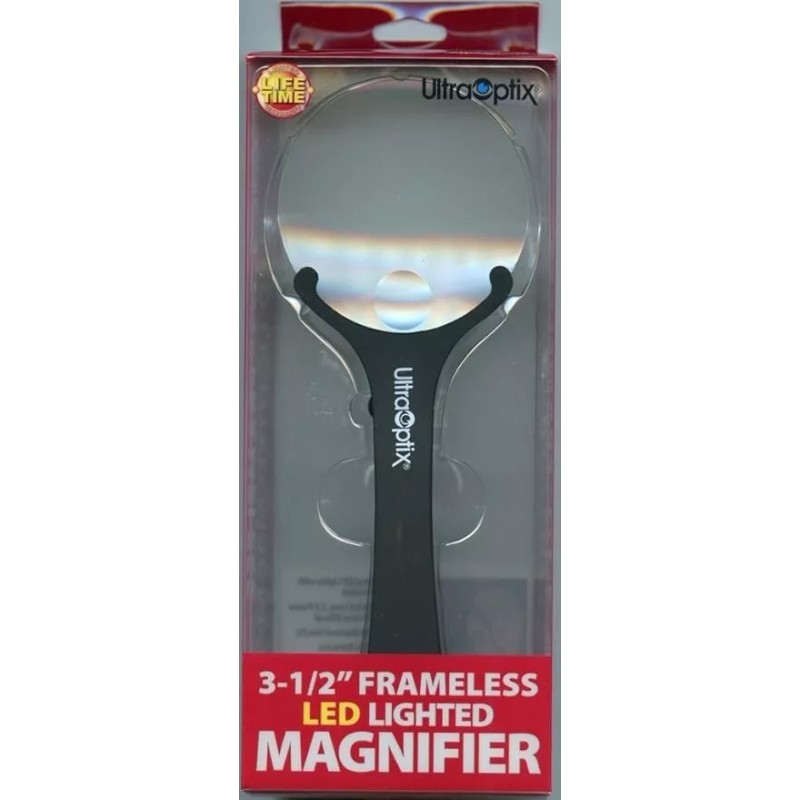 UltraOptix 2X Frameless LED Lighted Magnifier with 4X Bifocal Insert