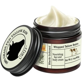 HOPHAT Beef Tallow Honey Balm – Beef Tallow for Skin, Deeply Nourishing Organic Grass Fed Tallow Balm, Beef Tallow Cream for Face & Body, Moisturizing Skin Care Cream for Dry Skin (Colour, A)