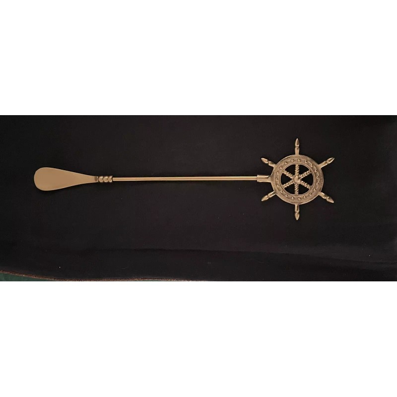 Brass Ship’s Helm Boot Shoe Horn India Nautical 16.5” NEW