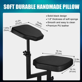 Poarmeey Black Multifunctional Chair with Armrest,Suitable for Tattoo Shop Dedicated Chair for Tattoo Artists