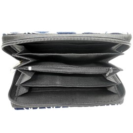 PANASIAM Geometrix Purse Made of Cotton, 2 Sizes, Vegan & Fair, Flower of Life Dark, Japanese & Sacred Geometry