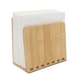 Bamboo Napkin Holder, Adjustable Wood Storage Rack for Dining Room, Picnic, Kitchen Table Indoor Outdoor - Dispenser for Table (Original))