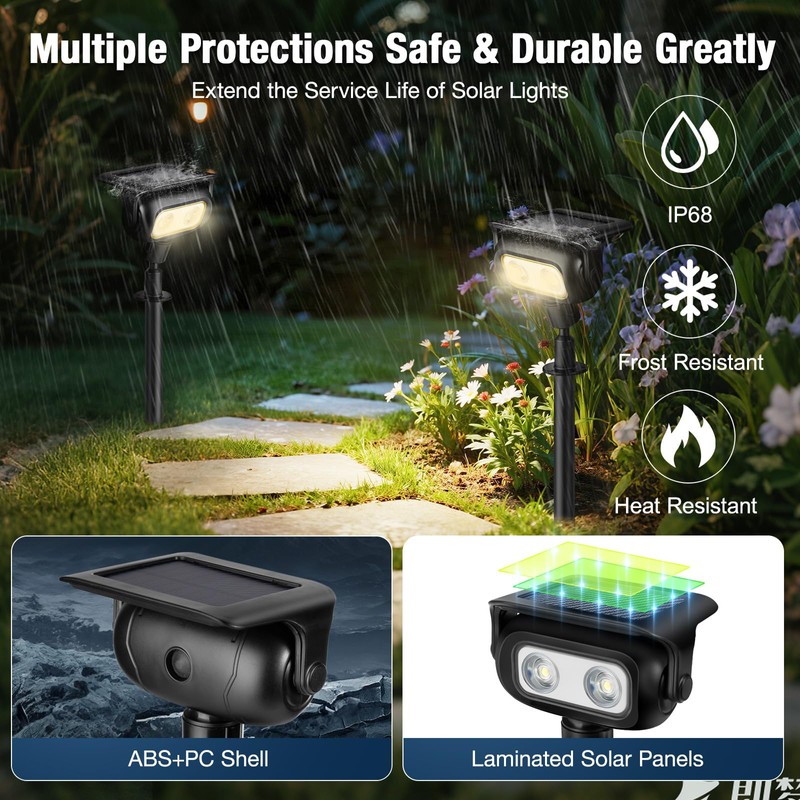 Lebenwell Solar Lights Outdoor, Motion Sensor Outdoor Solar Spotlights Waterproof,