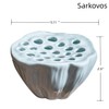 Lotus Shaped Flower Arrangement Vase Ceramic Flower Pot (Light Cyan)