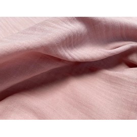 Double Gauze Muslin 100% Cotton Fabric Curtains Fine Cheese Baby Cloth Linen Look Event Wedding Textile - 140cm Wide (Dusty Pink)