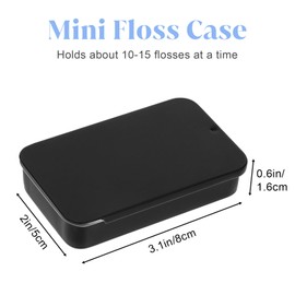 4Pack Portable Dental Floss Case Black Travel Floss Box Metal Sliding Dental Pick Dispenser Refillable Glide Flosses Storage Container Storage Toothpick Holder Glide for Travel Dates Dinners Hotels