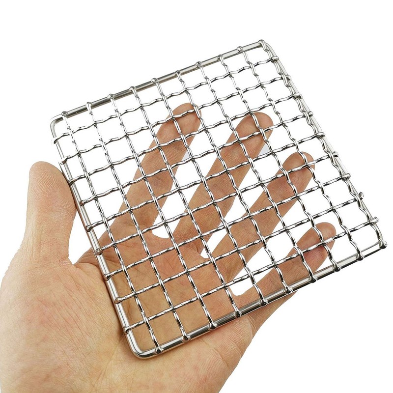 2Peices Backpacker Bushcraft Grill Grate Stainless Steel BBQ Cooking Grill