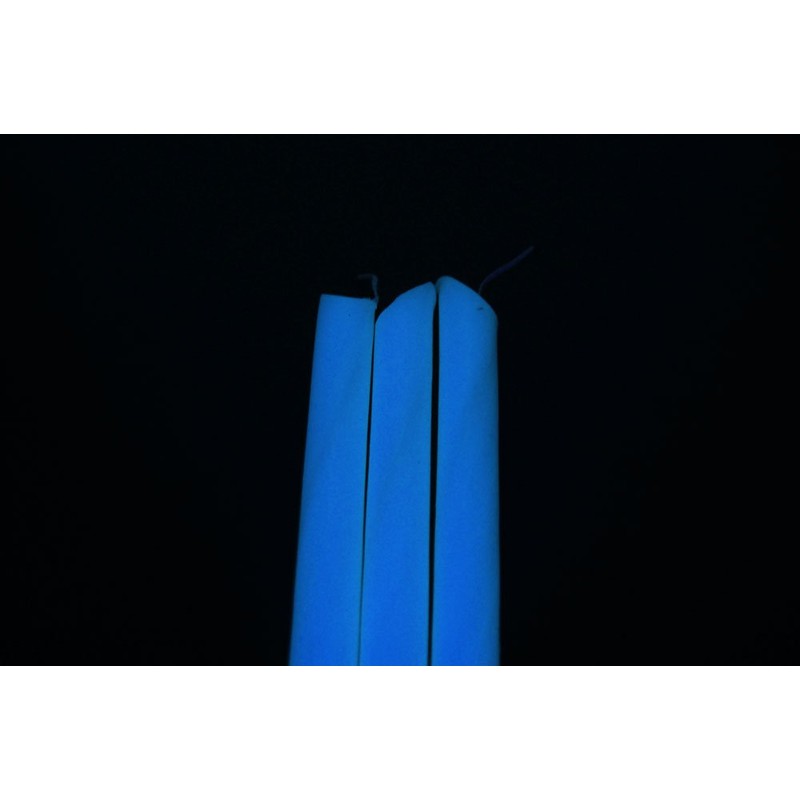 Set of 3 White Blacklight Reactive Drip Candles