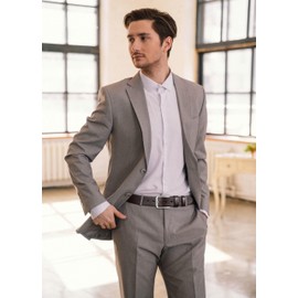 Tolumo Mens Belt Thick Full Grain Leather Belts 1.5" Wide Great for Casual Jeans Dress Work, Adjustable Classic Belt Trim to Fit 658 Dark Brown 105cm