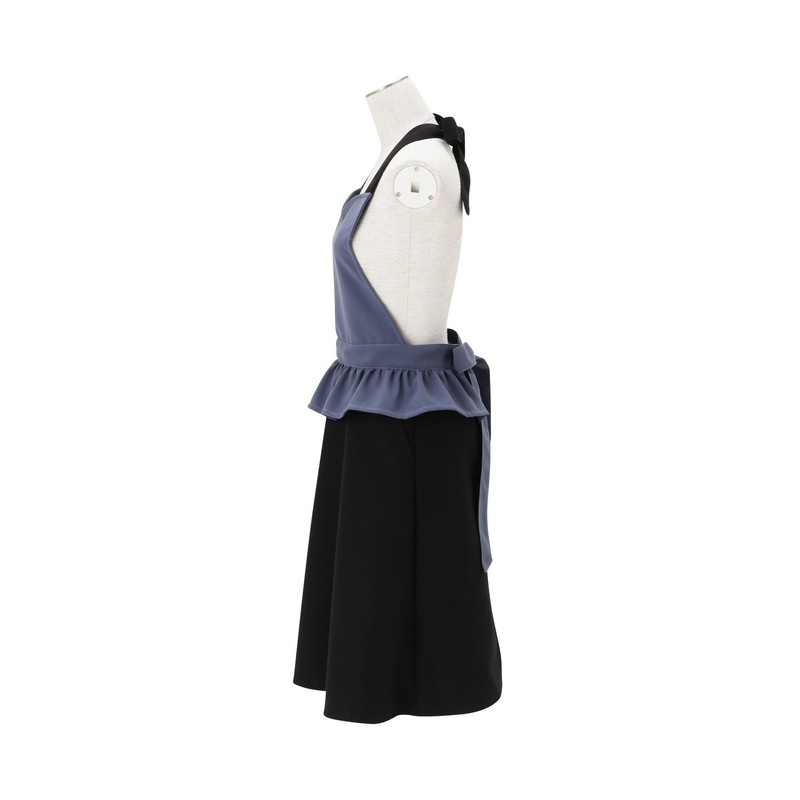 Francfranc Peplum Full Apron, New Life, Gift, blue / black