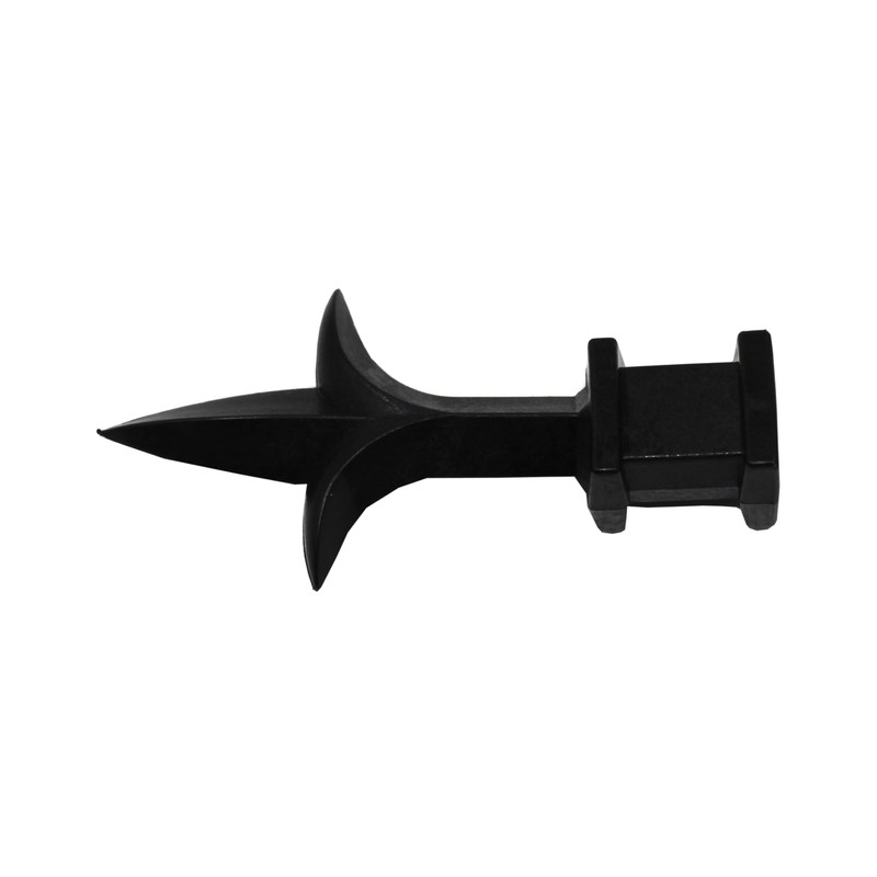 Black Plastic 5/8" Trident Spear Finial Fence Topper for Wrought