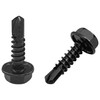 60 PCS Hex Head Self-Tapping Screws for Metal,Black 410 Stainless