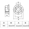 8 M10 x 1.25mm Pitch Metric fine Pitch 304 Stainless