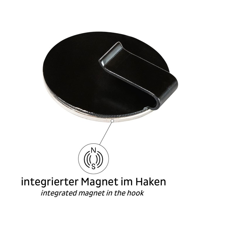 Silwy® Magnetic Hook "Clever" Black with Metal Nano Gel Pad