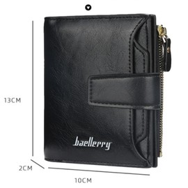 Women's RFID Blocking Wallet PU Small Compact Bi-fold Purse with Zipper Coin Pocket Card Case Purse with ID Window