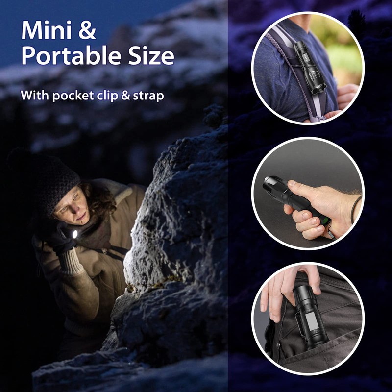 MOWETOO UV Flashlight, Portable Blacklight Flashlight, LED Torch with White