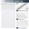 N&Y HOME Waffle Weave Shower Curtain with Snap-in Fabric Liner