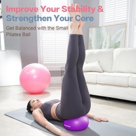 kisnbld Small Exercise Ball, 9 Inch Mini Pilates Ball, Anti Burst and Slip Resistant Mini Yoga Ball for Stability, Fitness, Physical Therapy, Stretching & Core Strength Workout at Home Gym & Office