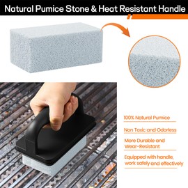 Heavy Duty Grill Cleaner, Grill Cleaning Bricks with Handle/Grill Stone/Griddle Stone, Scrubbing Pumice Stone for Cleaning Blackstone Flat Top BBQ, Swimming Pool, Sink (5 Packs)