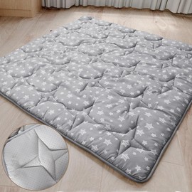 Extra Large Padded Play Mat Multi-Size Non-Slip Thick Soft Cushioned Floor Mat for Crawling Tummy Time Playtime Fit POP 'N GO Regalo Playpen Play Gym Portable Machine Washable Nursery Toddler Kids Essentials #summer #TikTokShopBacktoSchool:_Grey Star_72" x 59"