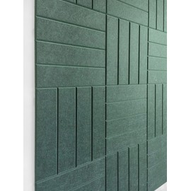 DECORITA Large Cork Board Alternative - 12-Pack Felt Wall Tiles with Safe Removable Adhesive Tabs, Cork Wall Tiles Bulletin Board Home Office Essentials - Aurora Green