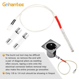 Hot Rod Ignitor Kit with 2 Pieces Fuses Replacement for Traeger Wood Pellet Grills 070 075 Compatible with Pit Boss Pellet Grills for Somkers BBQ Pro Parts Pro 22 Pro 34