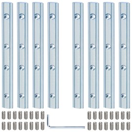 Track Connector, Aluminium Profile Connector, 30 x 30 mm, Aluminium Profile, Pack of 8, Profile Connector for 30 x 30 Groove, 8 Profiles, Screws for Construction Profiles, Aluminium Profile