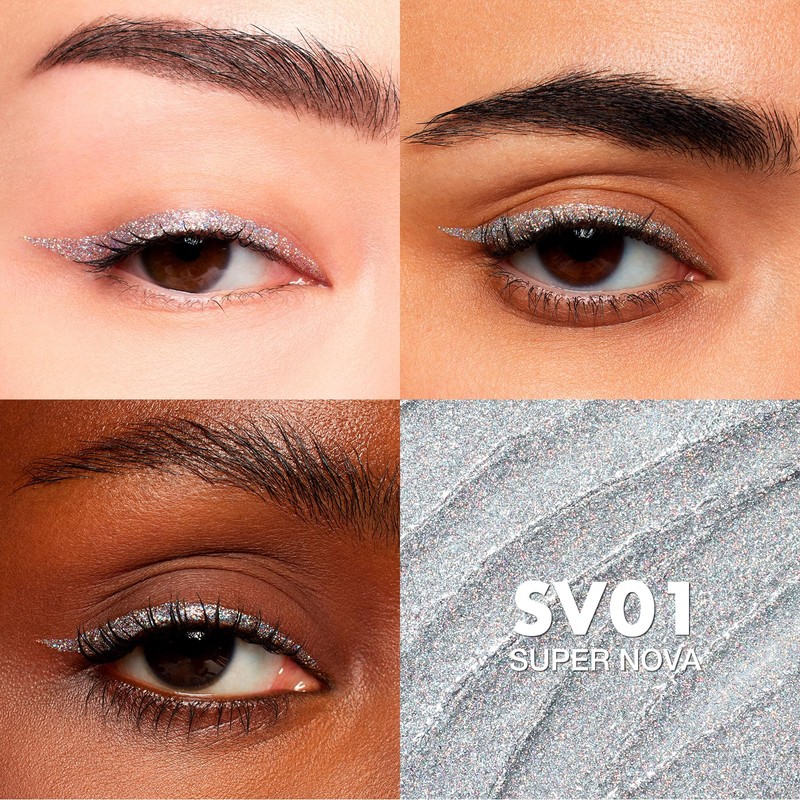 FOCALLURE Unearthing Mars Glitter Eyeliner, Waterproof Liquid Eyeliner Pencil, Smudge