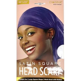 DONNA Satin Head Scarf 30" x 30", Headband for Women, Head Scarf for Women Silk Scarf, Silk Hair Wrap for Sleeping, Hairband for Women 1pc (WHITE, 30"X30"), White, 30"X30"