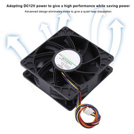 Yoidesu 120mm x 38mm 12V 2.7A Ball Bearings Dc Cooling Fan,4-Pin Premium Quiet Fan,High Speed 6000RPM 210.38CFM High Performance Cooling Fan Cooler
