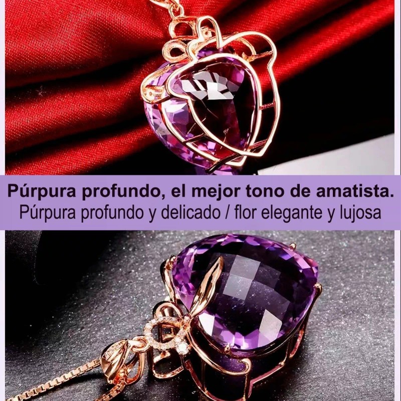 Gomia Colgante Amatista En Forma De Corazón Oro 18k Piedra