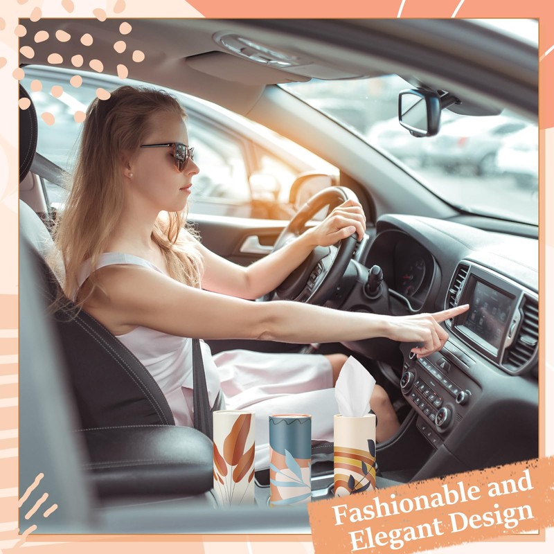 Maxcheck 20 Pack Boho Car Tissues Cylinder with 3 Ply