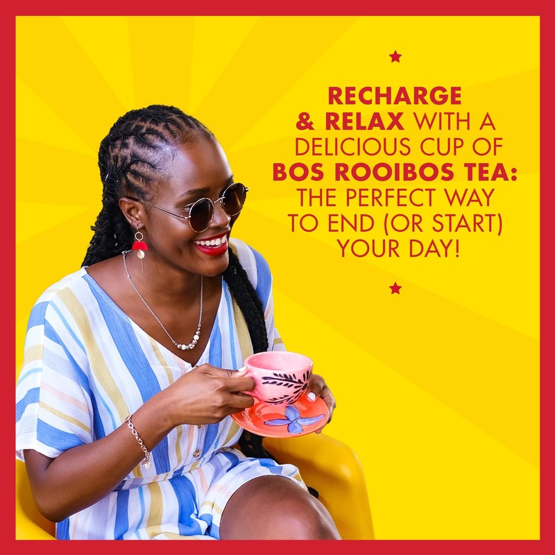 BOS Organic Rooibos Caffeine Free Tea Bags Carton, Classic Blend