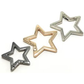 Silver Star Shaped Stainless Steel Keychain Clip Carabiner Snap Hook Holder Star Carabiner Hook Clip Key Holder Carabiner Clip for Keys and Wallet with Key Chain Rings,Accessory, Sports and Outdoors