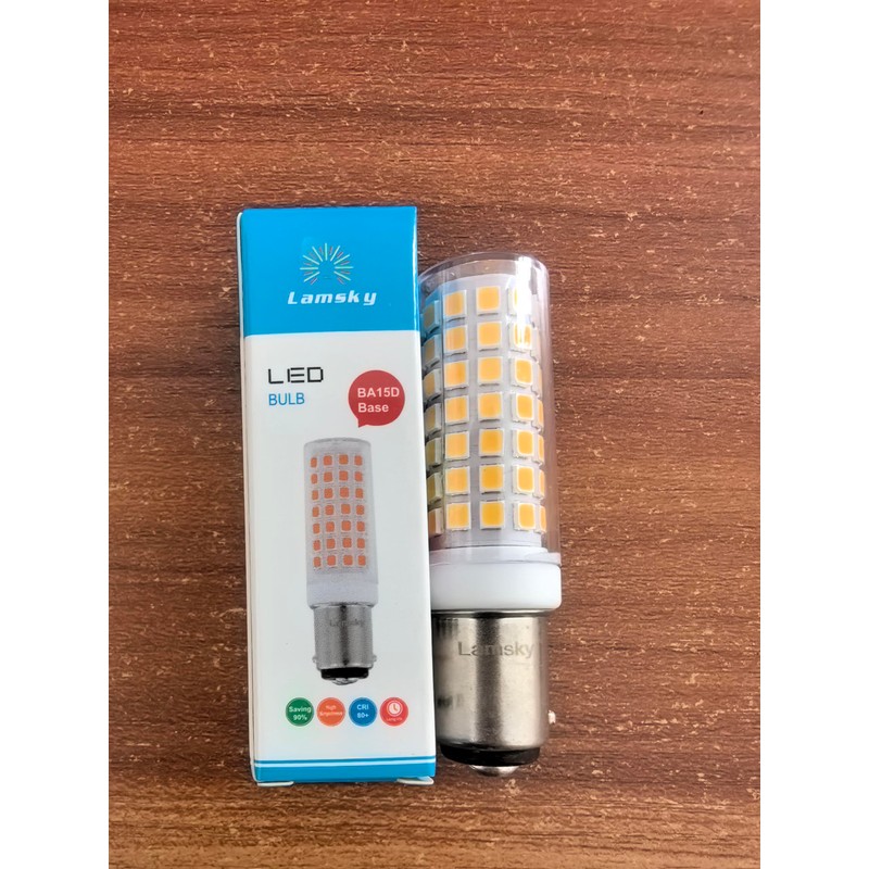 Lamsky 6-Pack Ba15d LED Bulb 7.5W Warm White 3000K 120V,75W