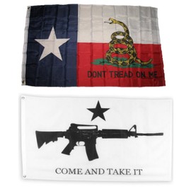 Ruffin Flag Company 3x5 Wholesale Lot of Texas Gadsden and White Come and TAKE IT M4 3'x5' Brass Grommets