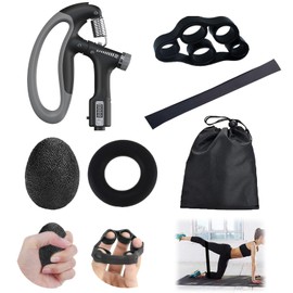 PLATEYTR 6pcs hand grips strengthener set, 10-100 kg adjustable resistance grip trainer forearm strengthener non-slip grip strengthener for muscle toning hand finger exercise grips