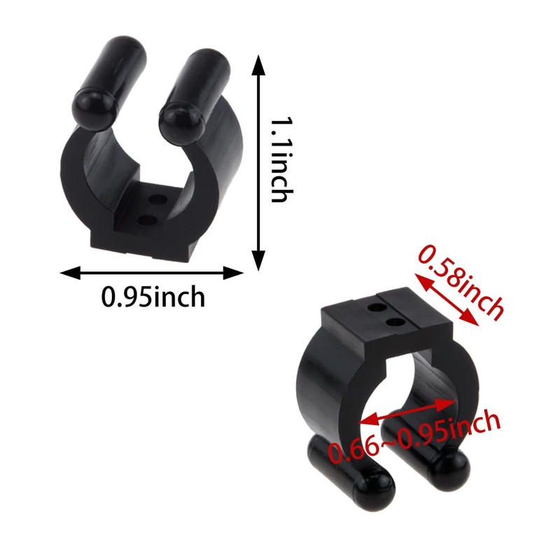 EQUIJUANCE Black Fishing Rod & Cue Clip Holders (36, Black)