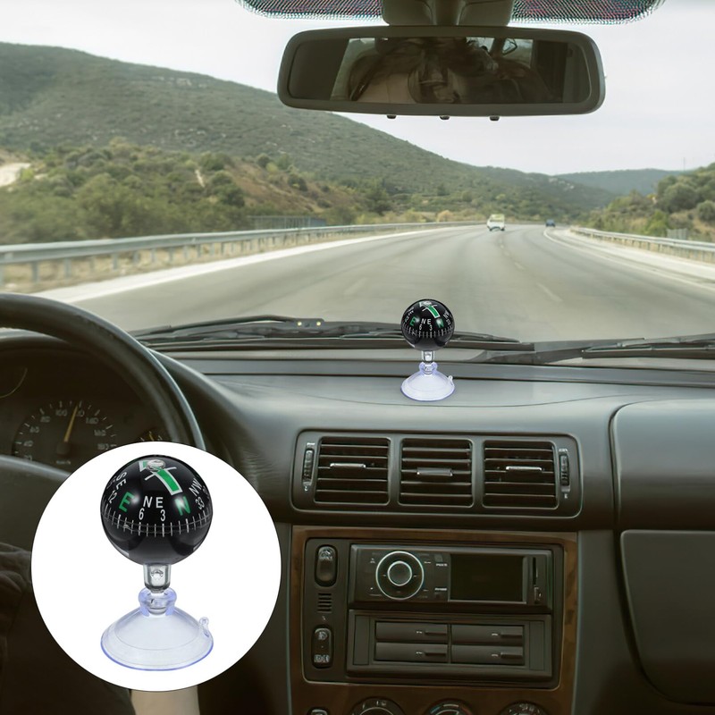 iplusmile Automotive Compass Ball, Car Compass with Bottom Stick Adjustable