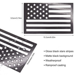 American Flag Magnet Decal, 2 Pack 6.1 x 3.7 Inch USA Flag Stickers with Patriotic Stars Reflective Stripes for Cars & Trucks - Support US Military, Suitable for Many Festivals (Black)
