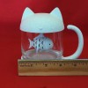 Anya Clear Glass Cat Tea Mug 8 Oz Speckled Base