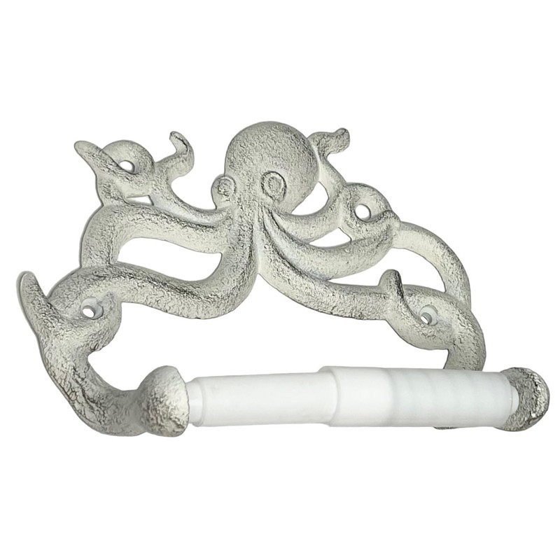 Octopus Toilet Paper Roll Holder – Cast Iron Decorative Wall