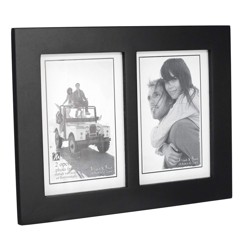Malden 673-35SD Double 3.5x5 Picture Frame - Wide Real Wood