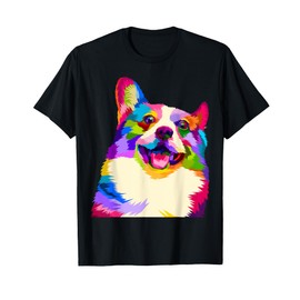 Pem Welsh Corgi Colorful Pop Art Portrait for Dog Lovers T-Shirt for Men Women Girls Kids