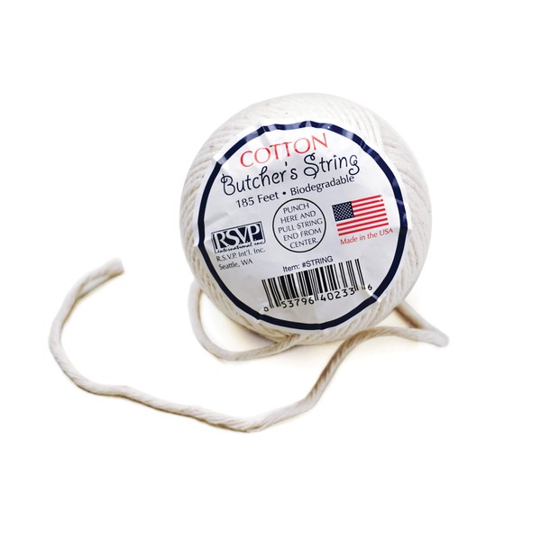 RSVP Cotton Food Safe Butcher’s String, 185-feet, Made in USA